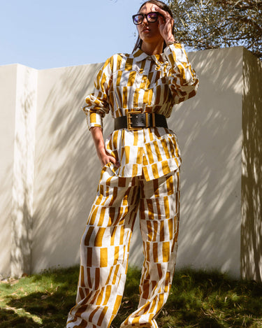 Pebbles Linen Pants full length styled beautiful as set for daywear