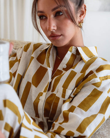 Pebbles long sleeve linen shirt relaxed fit perfect for lounging