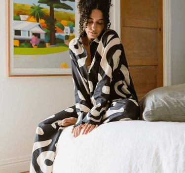 KENI Sleepwear Bright Eyes Linen Pants – Stylish and breathable linen pants perfect for comfort and relaxation on bed