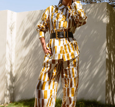 Pebbles Linen Pants full length styled beautiful as set for daywear