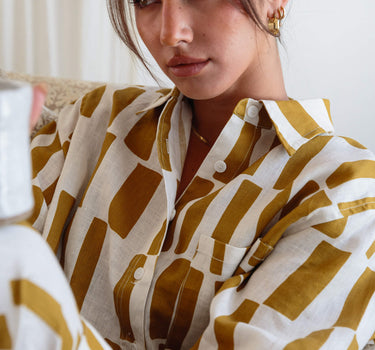 Pebbles long sleeve linen shirt relaxed fit perfect for lounging